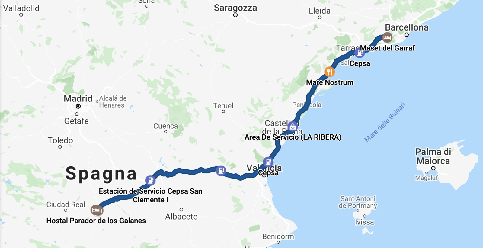Mappa della tappa verso L'Ametlla de Mar